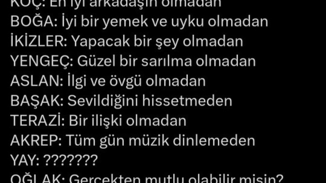 Burcunuz ne olmadan asla mutlu olmaz?