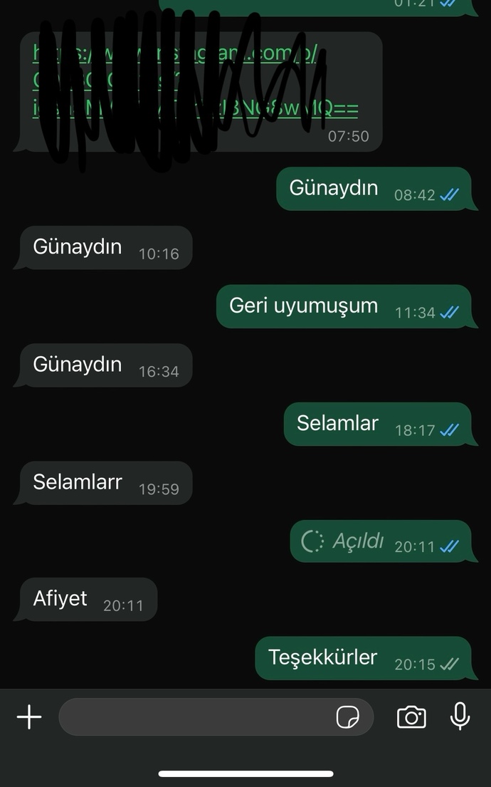Eski sevgilimle gün içinde yazışmalarımız sadece bu :(?