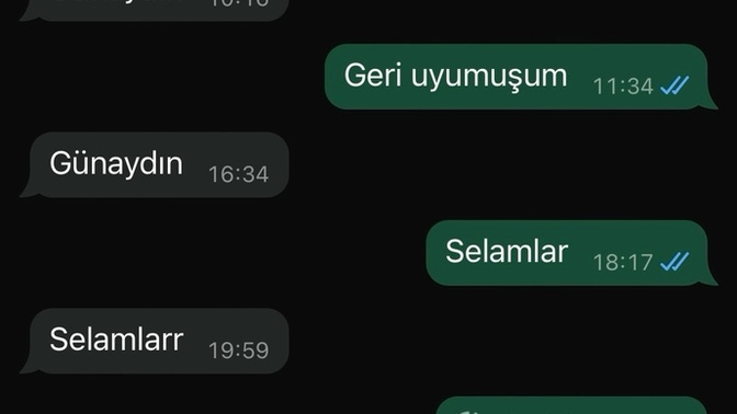 Eski sevgilimle gün içinde yazışmalarımız sadece bu :(?