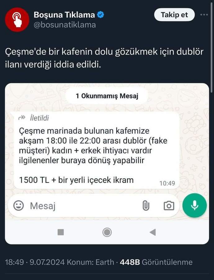Dublör Müşteri İşi?