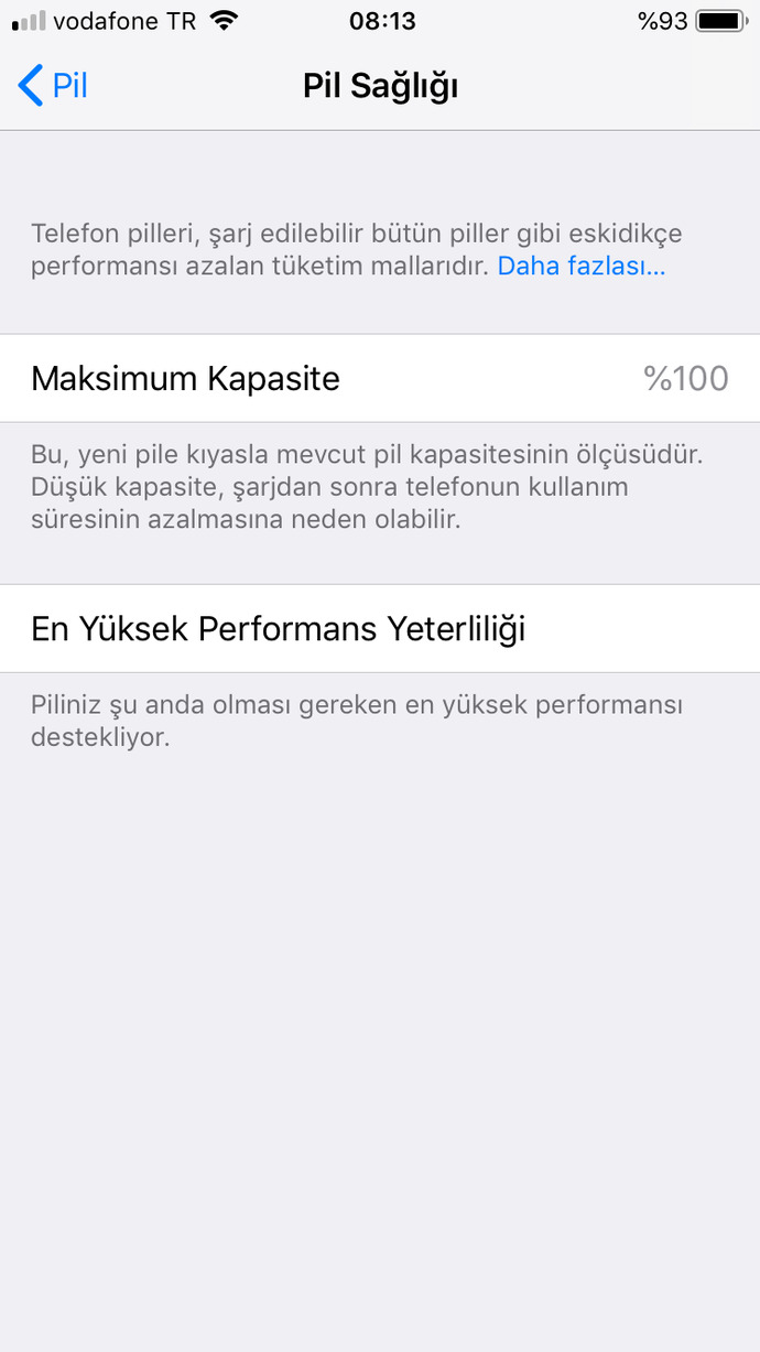 Pil 🔋 sağlığı kaç sizin telefonda?