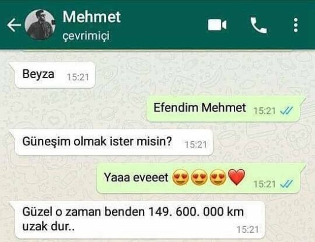 Whatsappda en son gönderdiğin mesaj neydi?