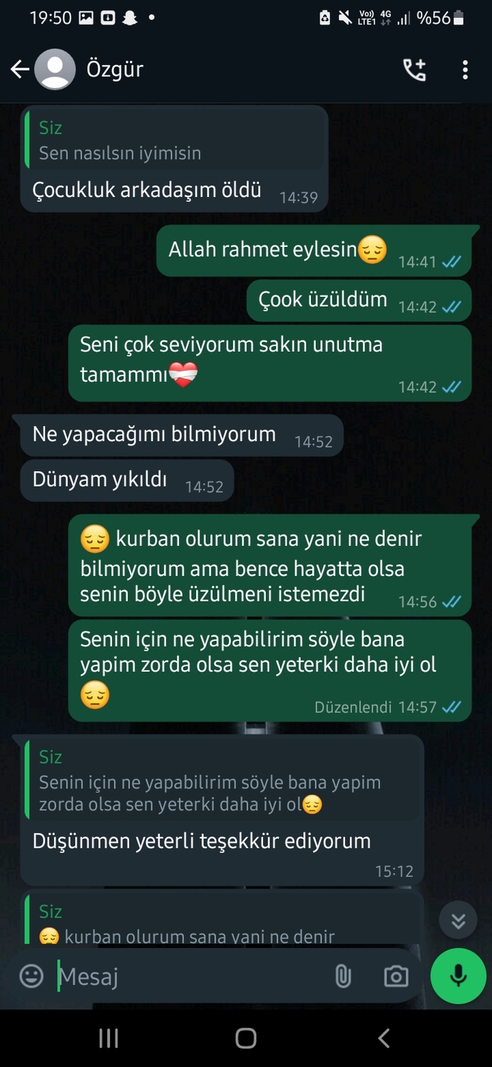 Erkek arkadaşımın çocukluk arkadaşı vefaat etti bana karsi tavirlari normal mi sizce?