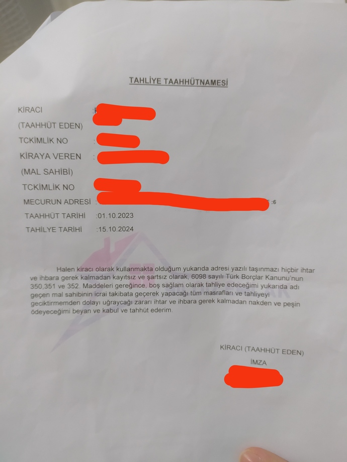 Kiralanan ev tahliye?