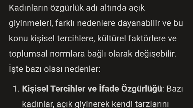 Yapay Zekaya ”Kadınlar neden özgürlük adı altında açık giyiniyorlar?” diye sordum ve bu cevabı verdi! Sizce haklı mı?