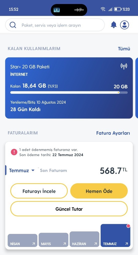 Telefon faturanız ne kadar?