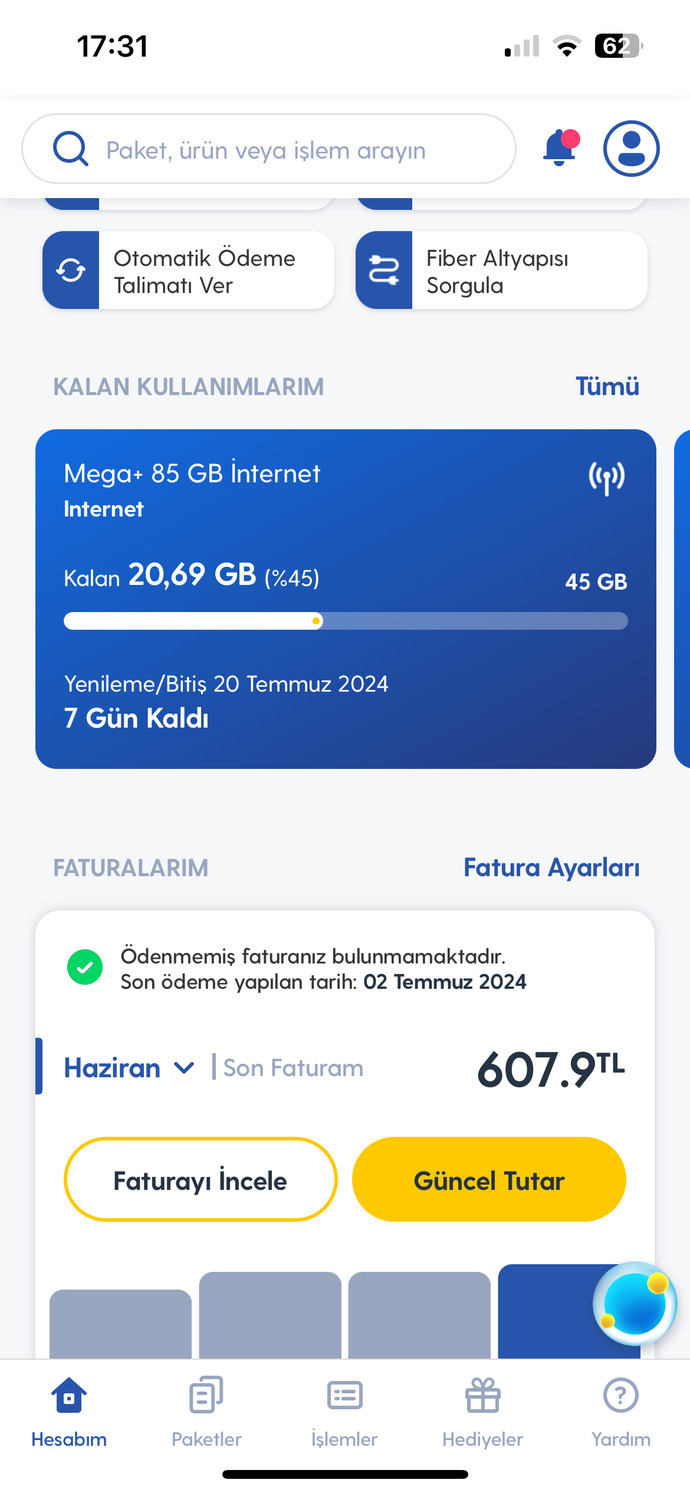 Telefon faturanız ne kadar?