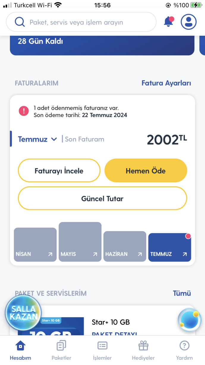 Telefon faturanız ne kadar?