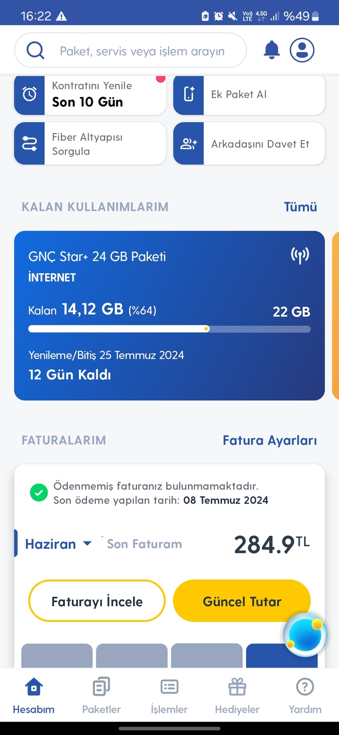 Telefon faturanız ne kadar?