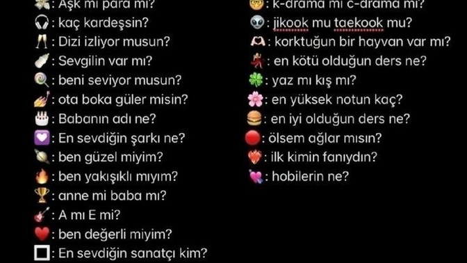 Emoji seçip bana soru sorar mısın?
