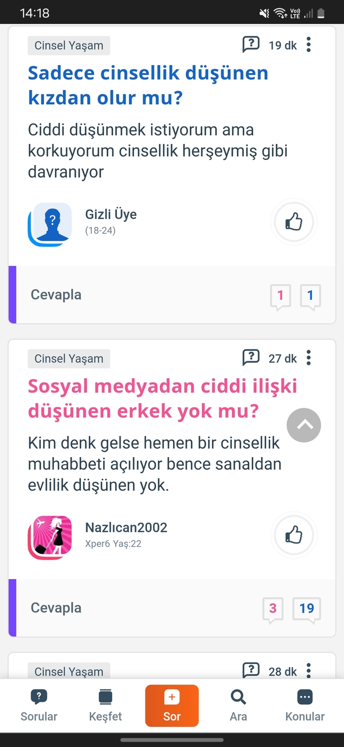Sosyal medyadan ciddi ilişki düşünen erkek yok mu?
