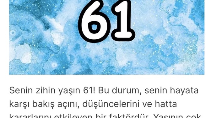 Sizin zihin yaşınız kaç? Kaç hissediyorsunuz?