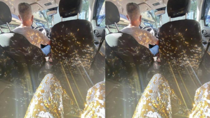 Kıyafetiyle taksiyi ışıl ışıl yapan kadın sosyal medyada dikkat çekti. Böyle kombinler yapar mısın?
