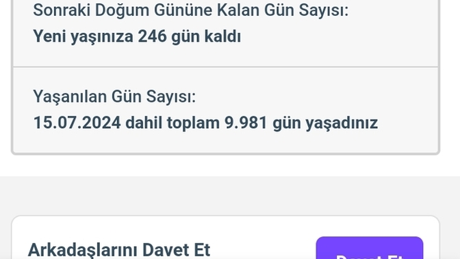 Siz bu hayatta kaç gün yaşadınız?