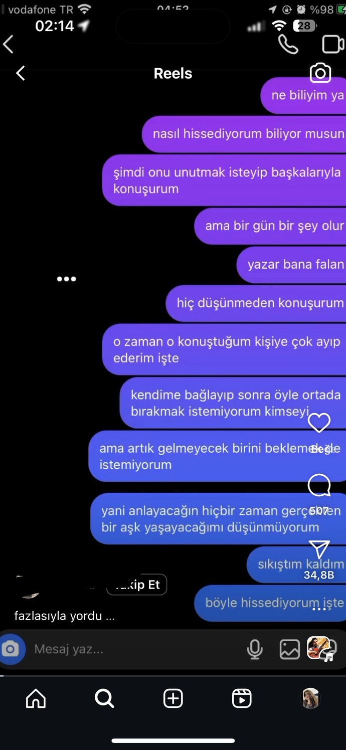 İnstagramda bir reels gördüm aynı beni anlatıyor?