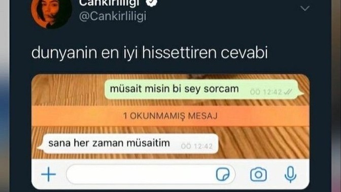 Size hep müsait olan biri var mı?