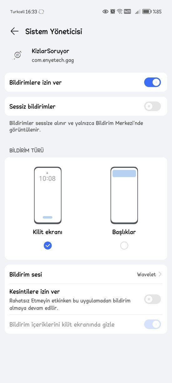 Mesaj bildirimi nasil gizlenir?