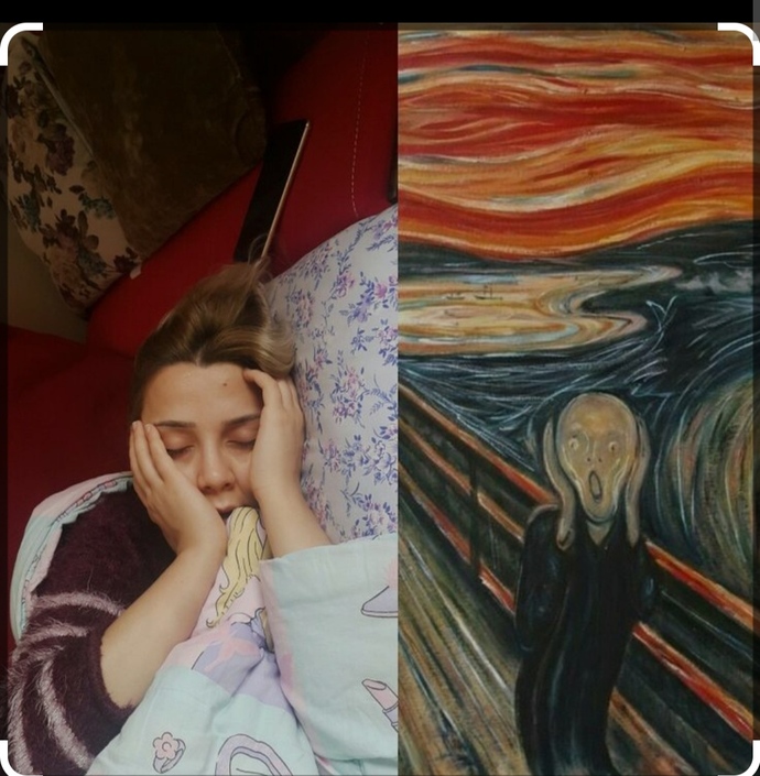 Yine geldi benim ilham perileri 🤗🤗bu muhteşem ama ya paylaşmasam olmazdı, tablom nasıl olmuş?🤗🤗hayattan gerçek kare🤭?