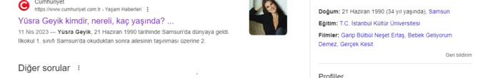 Arka sokaklarda yüsra geyiğin samsunlu olduğunu biliyor musunuz?