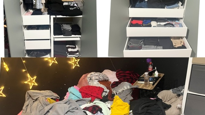 Sonunda başardım, dolabımı topladım bana aferin yok mu?