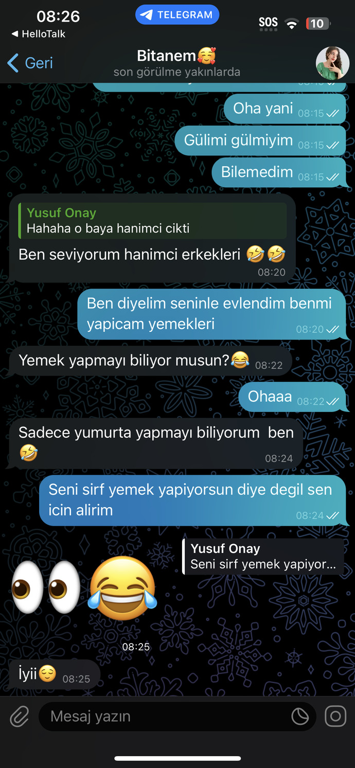 Kiz bana yememkleri sen yap dedi?