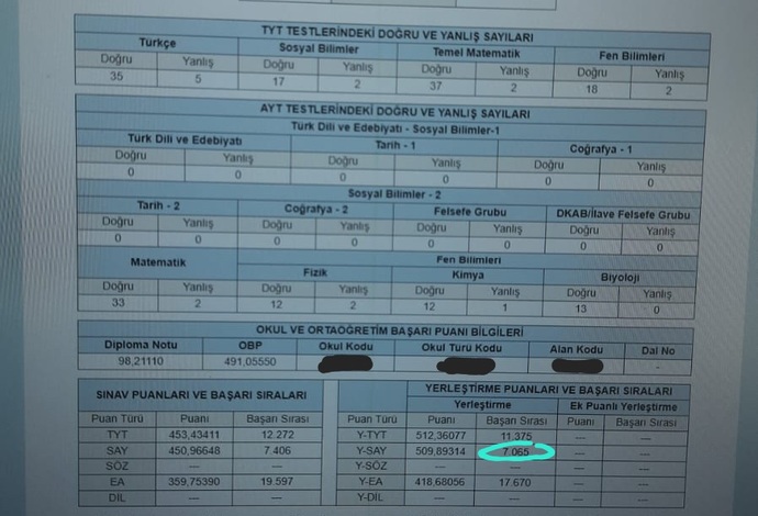 YKS sonucum bu nereleri tercih edeyim?
