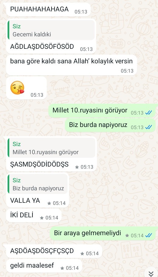 Sevgilimle aramızda geçen diyalog?