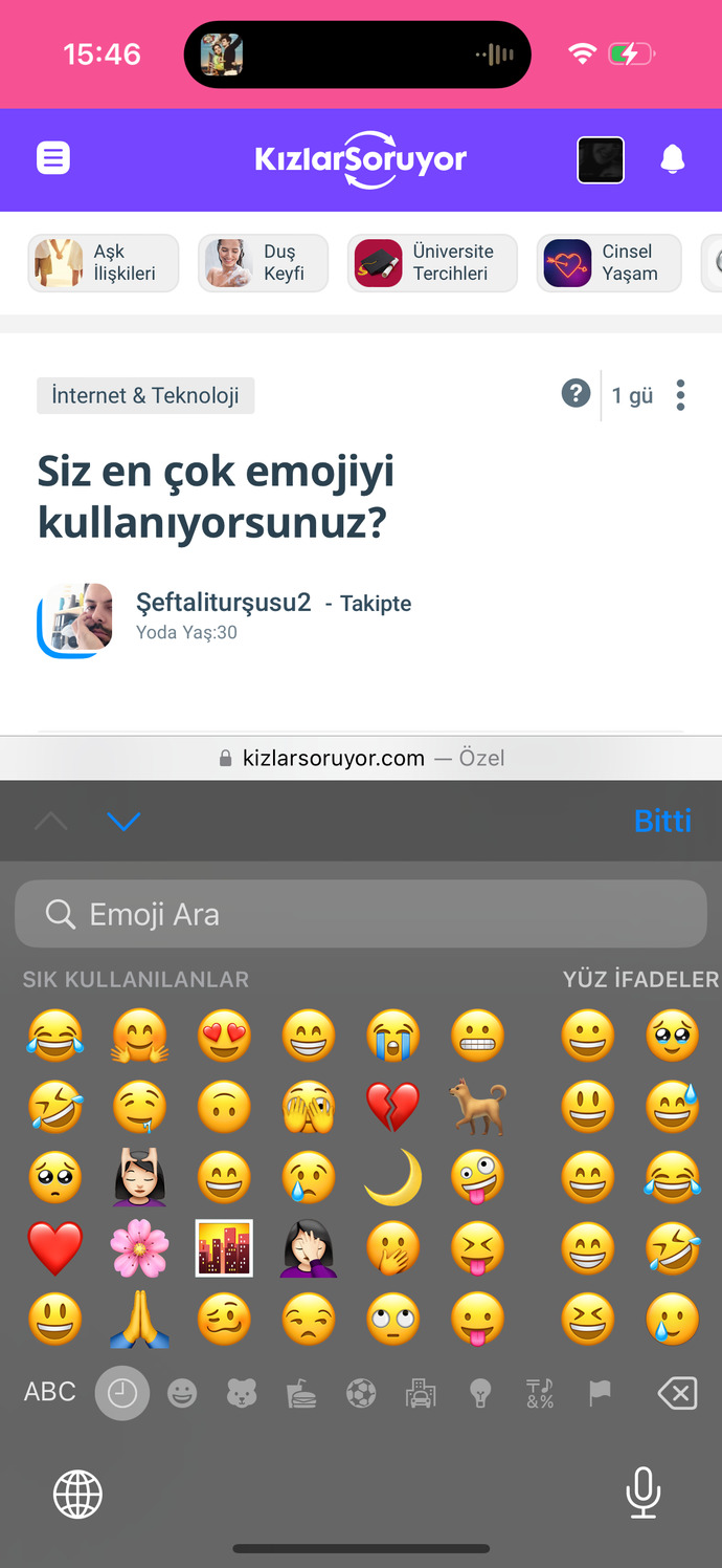 Siz en çok emojiyi kullanıyorsunuz?