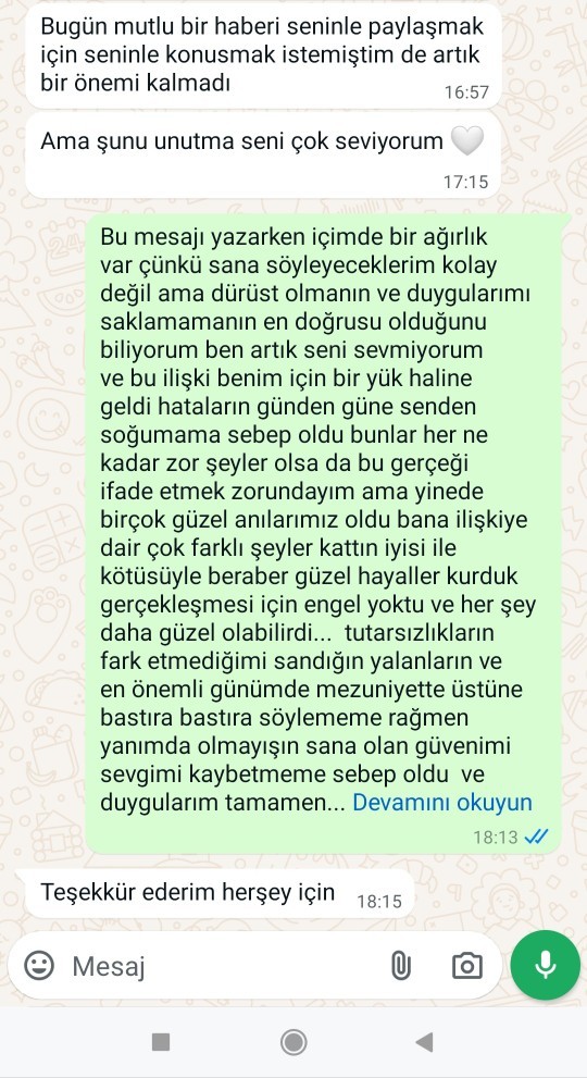 Arkadaşlar 4 gün önce sevgilimden ayrıldım hiç yazmadı sizce sevmiyor mudur?