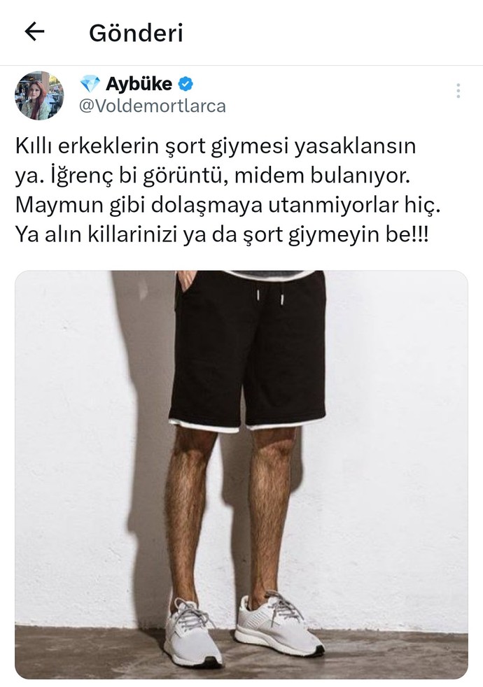 Kıllı erkeklerin şort giymeye hakkı yokmu🙄?