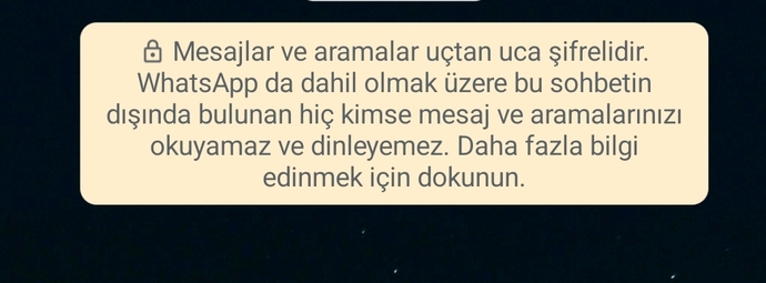 Whatsappta uçtan uca şifreli ne demek?
