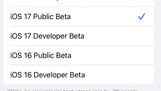 Bu beta sürüm iOS 17 yazılım güncelleme kısmına düşmüyor beta sürümler hatalı mı sizce?