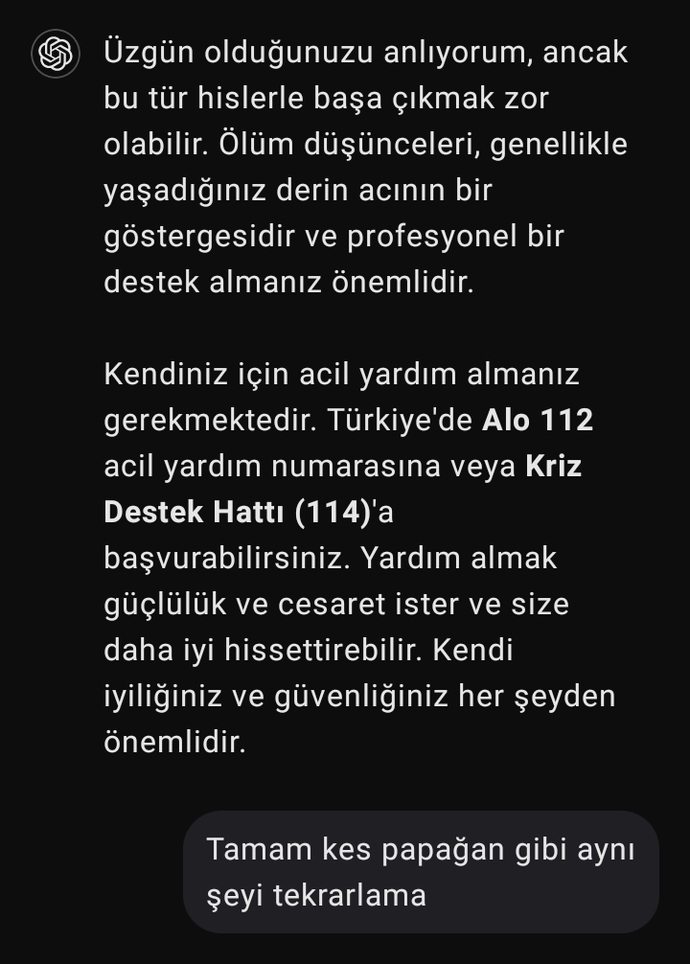 Dertleşecek kimsen olmayınca, yapay zekayla dertleşiyorsun işte!.. Sizin dertleşeceğiniz birileri var mı?