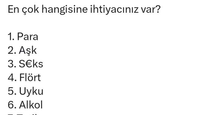 Görsele göre en çok hangisine ihtiyacınız var?