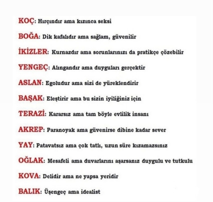 Uzun zamandır burç sorusu yapmıyorum🤗sen hangisisin? ben söylemek istemiyorum biliyorsunuz zaten🤭?