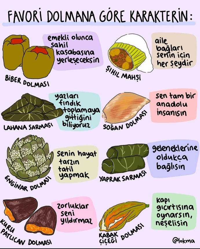 Seçtiğiniz favori dolmanıza göre karakteriniz hangisi?