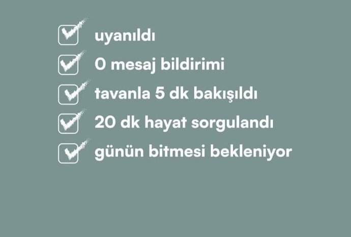 Sabah rutinleriniz yapıldı mı?