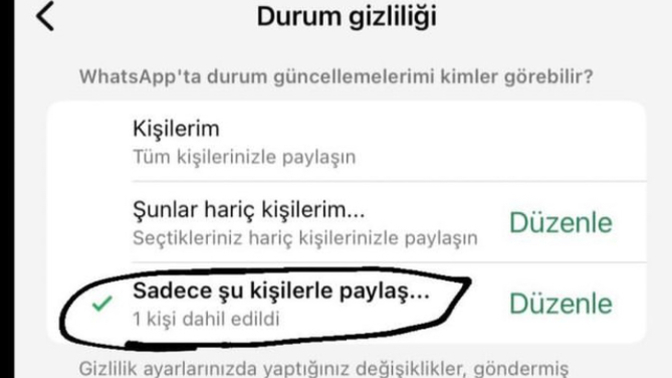 Sadece 1 kişi görsün diye hikaye atmışlığınız var mı?