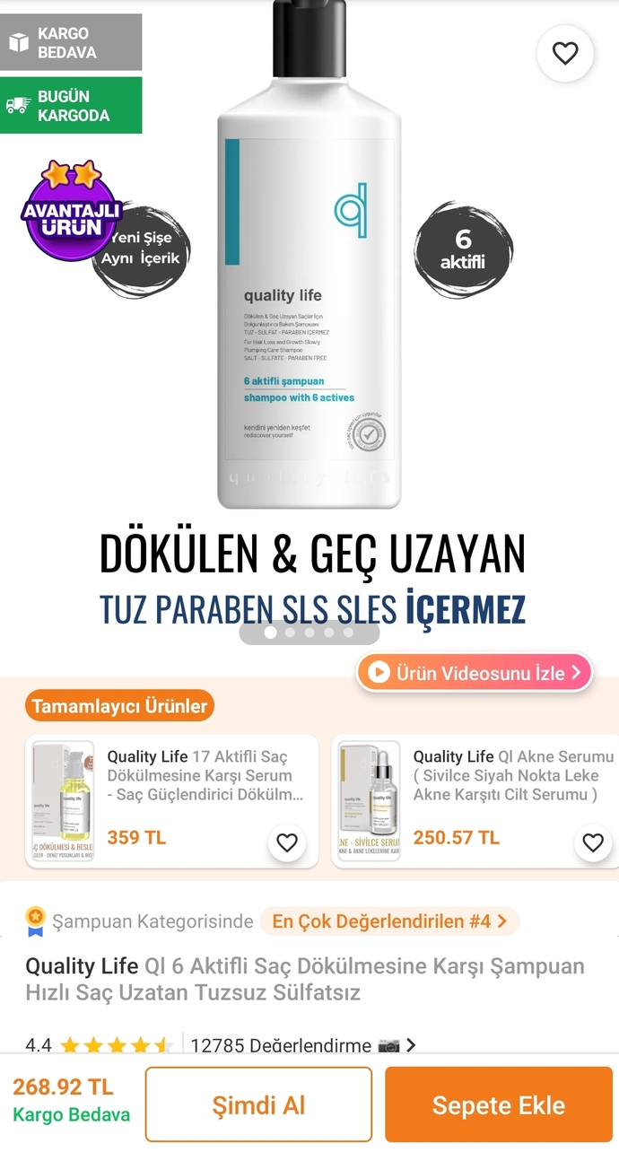 Saç dökülmesi için bulduğum şampuan?