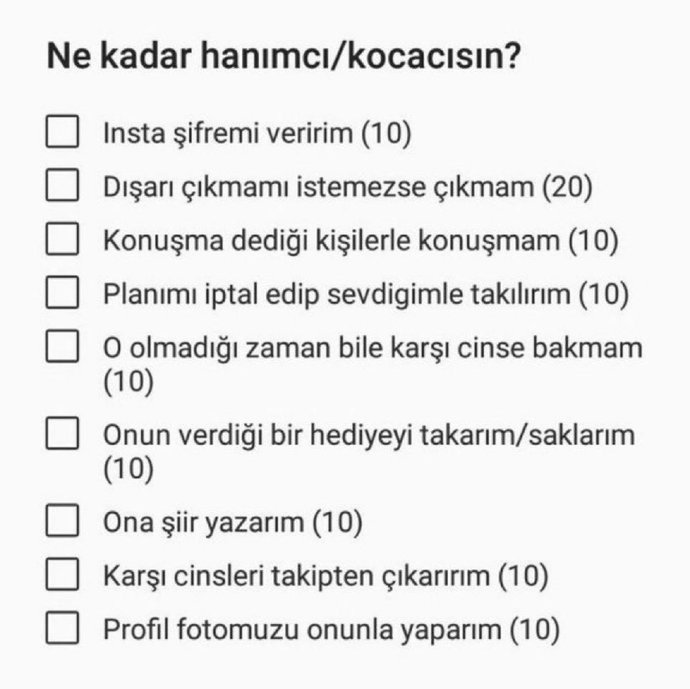 Ne kadar hanımcı/kocacısın?