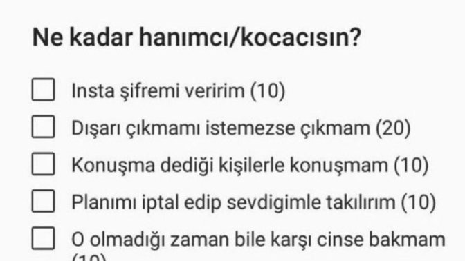 Ne kadar hanımcı/kocacısın?