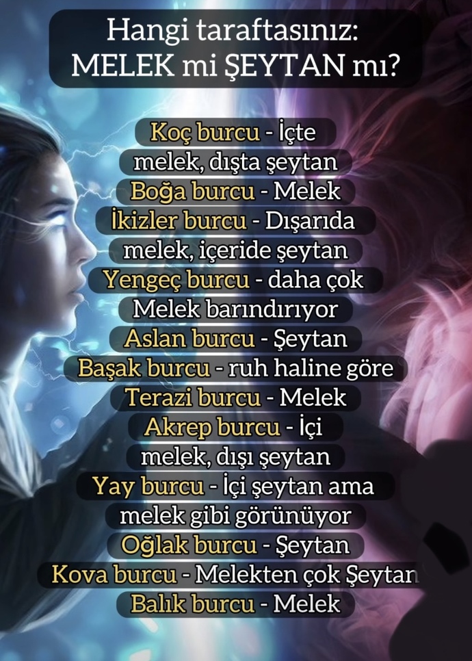 Hangi taraftasınız? Melek mi, Şeytan mı?