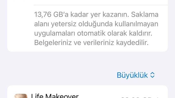 Telefonunuzda ne kadar boş yer var?