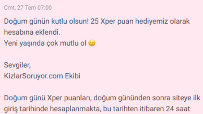 Bugün doğum günü dileklerinizi alabilir miyim?