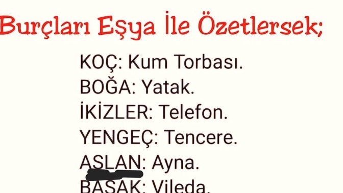 Burçları Eşya İle Özetlersek sizin burcunuz hangisi 🙄?