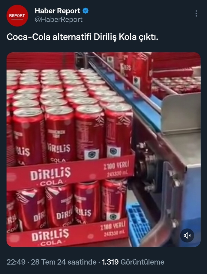 Coca Colanın rakibi Diriliş Kola? Alır mıydınız?