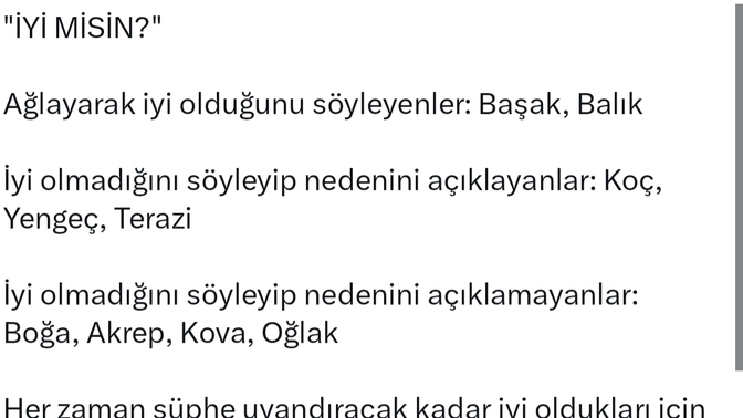 Burçlar "İyi misin?" sorusuna nasıl cevap verirler?