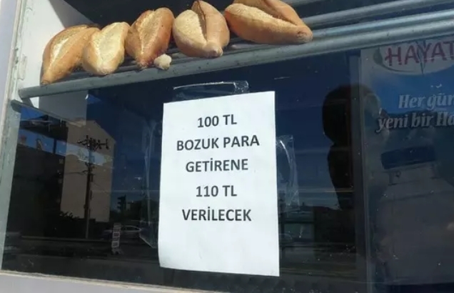 Bir fırıncı esnafı, 100 lira bozuk para getiren herkese 110 lira vereceğini açıkladı! Kampanyayı nasıl buldunuz?
