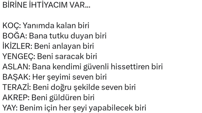 Burcuna göre nasıl birine ihtiyacın var?