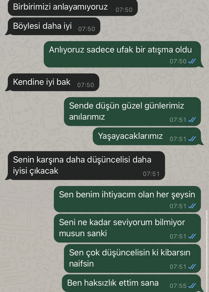 Şu mesajlardan ayrılan insan hakkında ne düşünürsünüz?